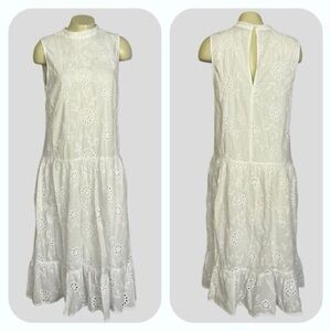 White Sleeveless Eyelet maxi Dress Size Small